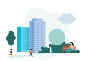 Illustration Ville, humain, bâtiment-02